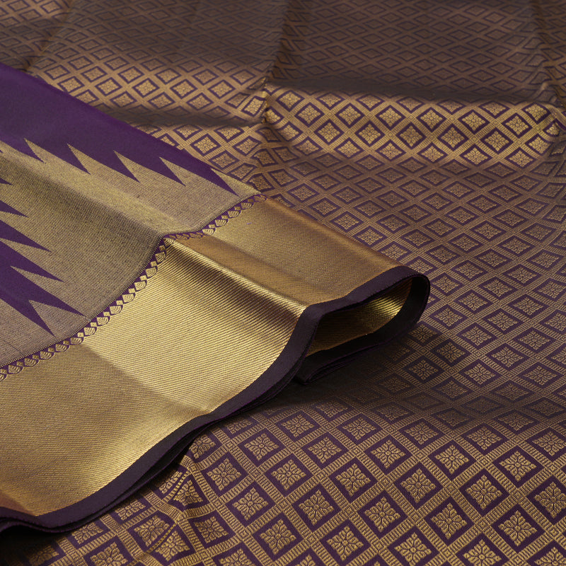 Hayagrivas Handloom Purple Kanjivaram Silk Saree KBF160D2-1