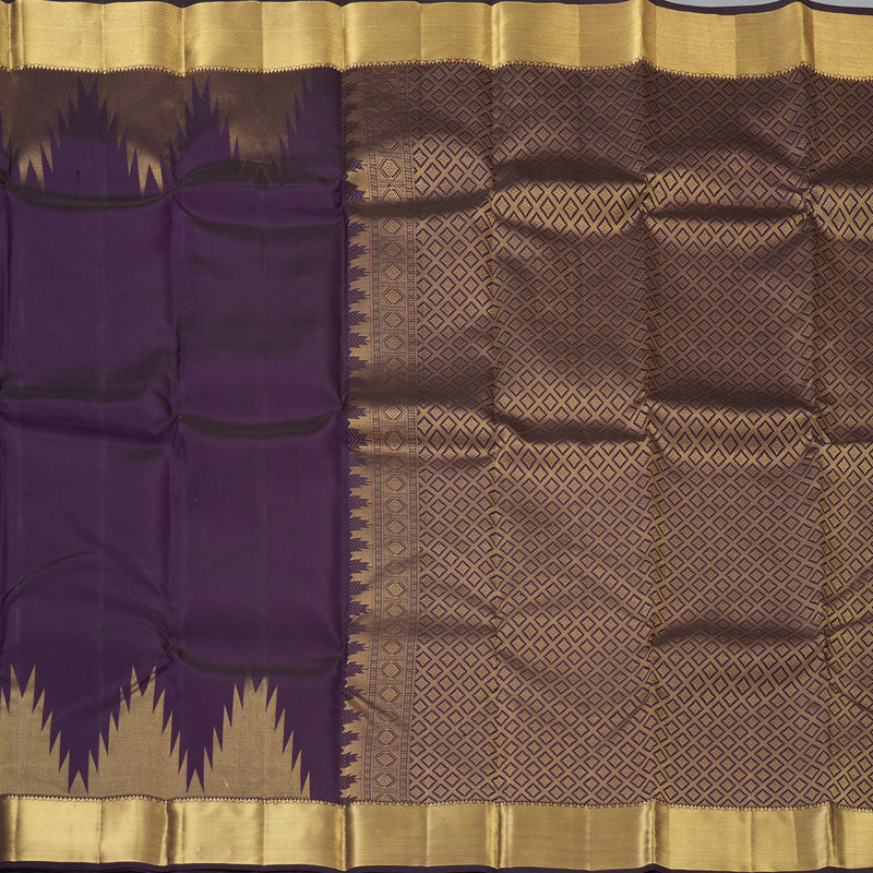 Hayagrivas Handloom Purple Kanjivaram Silk Saree KBF160D2-1