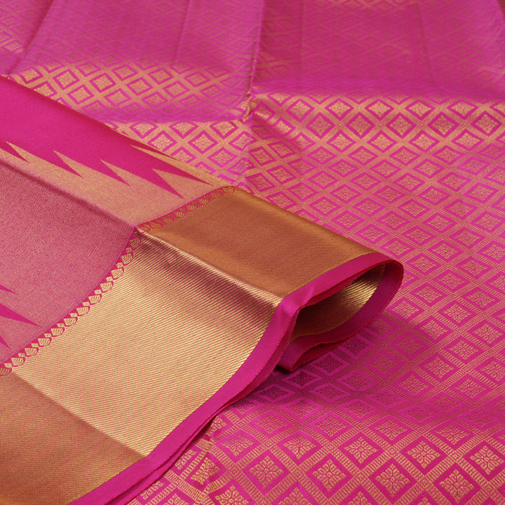 Hayagrivas Handloom Pink Kanjivaram Silk Saree KBF160D2-2