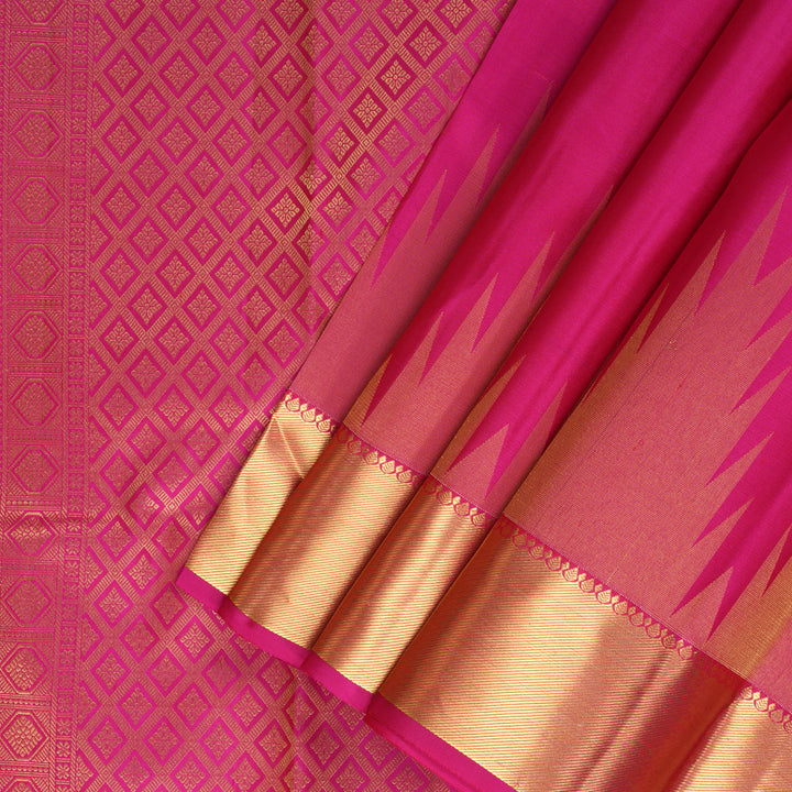 Hayagrivas Handloom Pink Kanjivaram Silk Saree KBF160D2-2