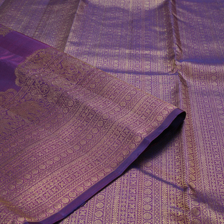 Hayagrivas Handloom Purple Kanjivaram Silk Saree KBF160D4-1