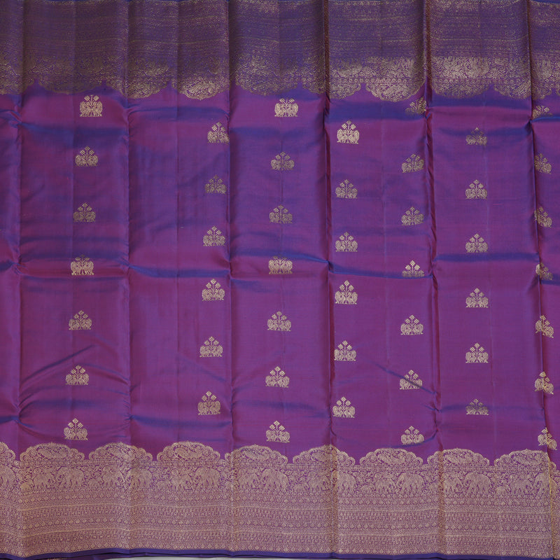 Hayagrivas Handloom Purple Kanjivaram Silk Saree KBF160D4-1