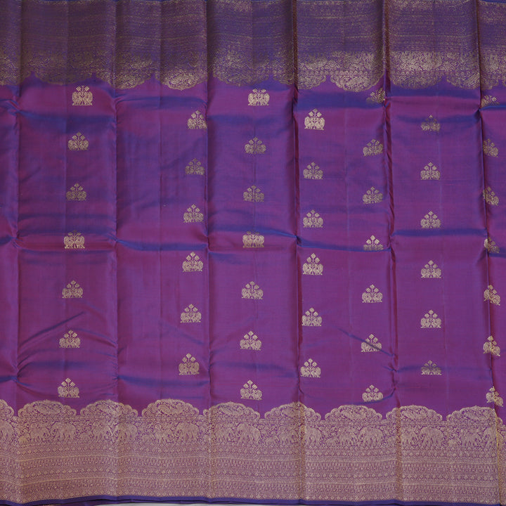 Hayagrivas Handloom Purple Kanjivaram Silk Saree KBF160D4-1