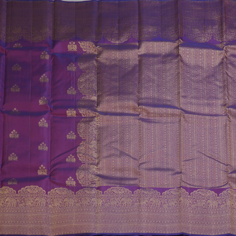 Hayagrivas Handloom Purple Kanjivaram Silk Saree KBF160D4-1