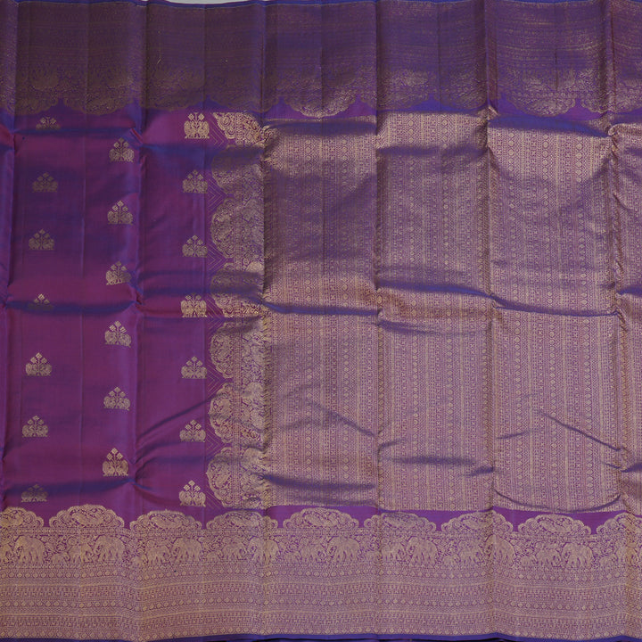 Hayagrivas Handloom Purple Kanjivaram Silk Saree KBF160D4-1