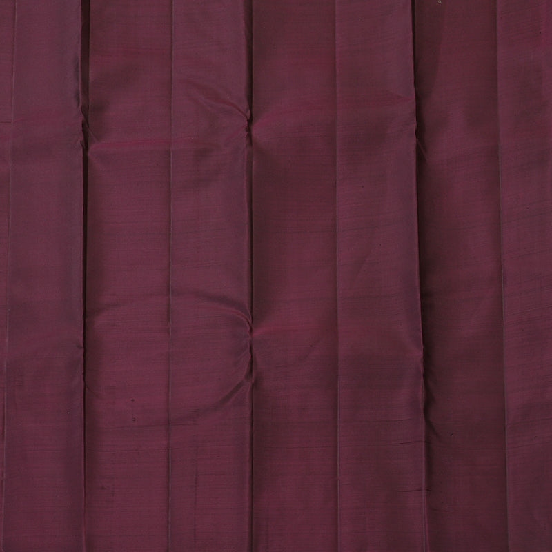 Hayagrivas Handloom Cement Grey Kanjivaram Silk Saree with Wine Border KBF160D5-2