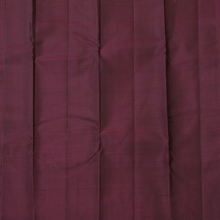 Hayagrivas Handloom Cement Grey Kanjivaram Silk Saree with Wine Border KBF160D5-2