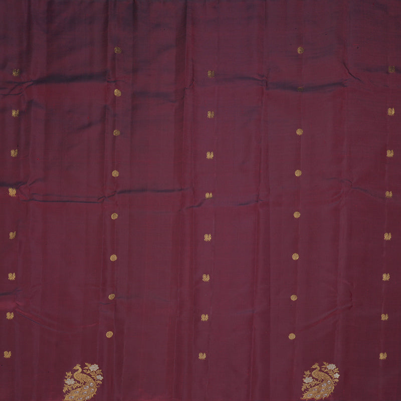 Hayagrivas Handloom Wine Maroon Kanjivaram Silk Saree KBF161D2-1