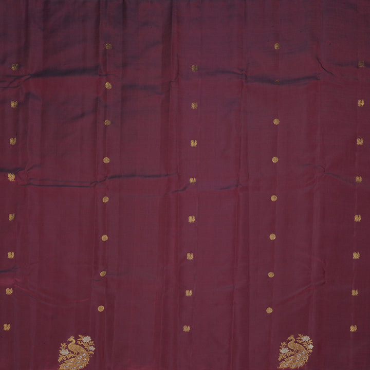 Hayagrivas Handloom Wine Maroon Kanjivaram Silk Saree KBF161D2-1