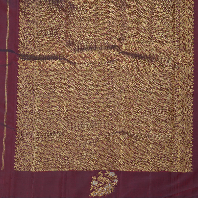 Hayagrivas Handloom Wine Maroon Kanjivaram Silk Saree KBF161D2-1