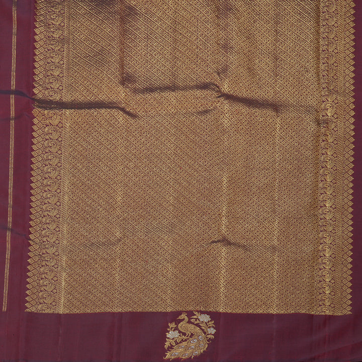 Hayagrivas Handloom Wine Maroon Kanjivaram Silk Saree KBF161D2-1