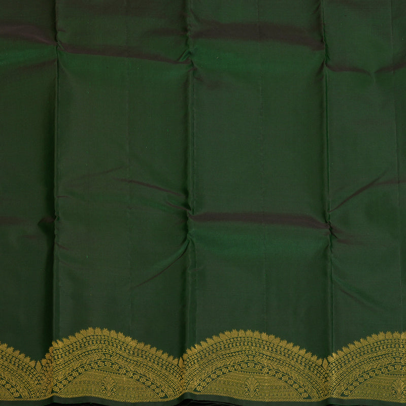 Hayagrivas Handloom Bottle Green Kanjivaram Silk Saree KBF163D1-2