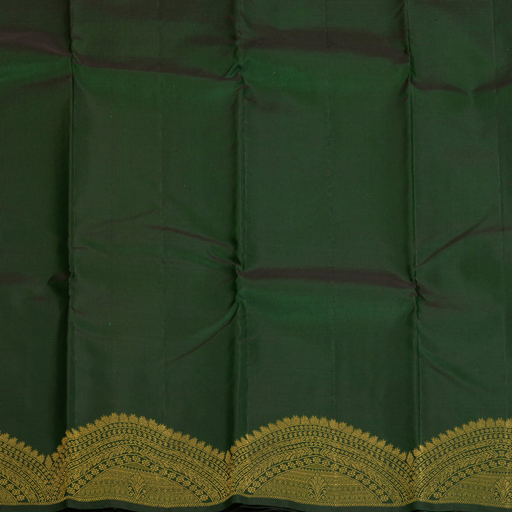 Hayagrivas Handloom Bottle Green Kanjivaram Silk Saree KBF163D1-2