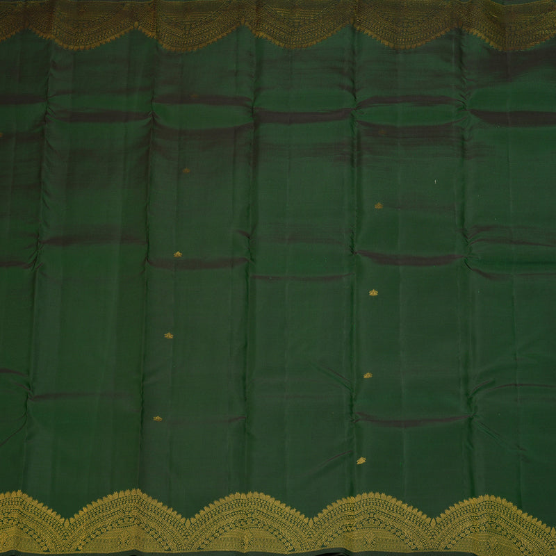 Hayagrivas Handloom Bottle Green Kanjivaram Silk Saree KBF163D1-2