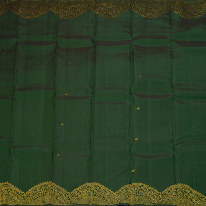 Hayagrivas Handloom Bottle Green Kanjivaram Silk Saree KBF163D1-2