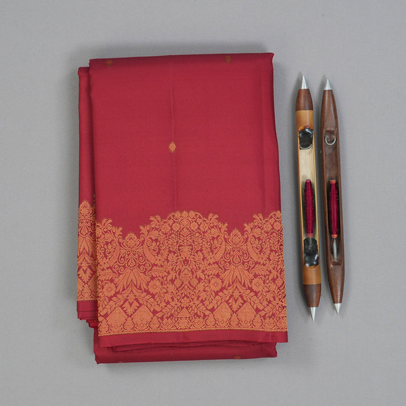 Hayagrivas Handloom Red Kanjivaram Silk Saree KBF163D1-3