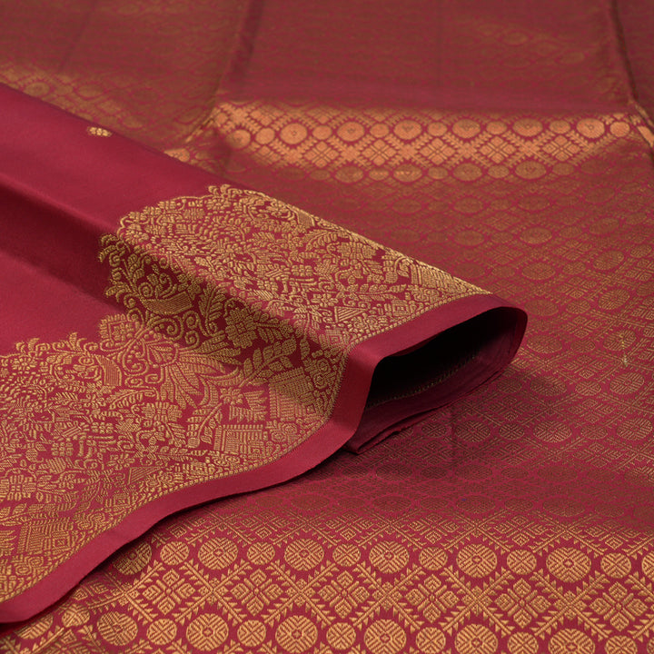 Hayagrivas Handloom Red Kanjivaram Silk Saree KBF163D1-3