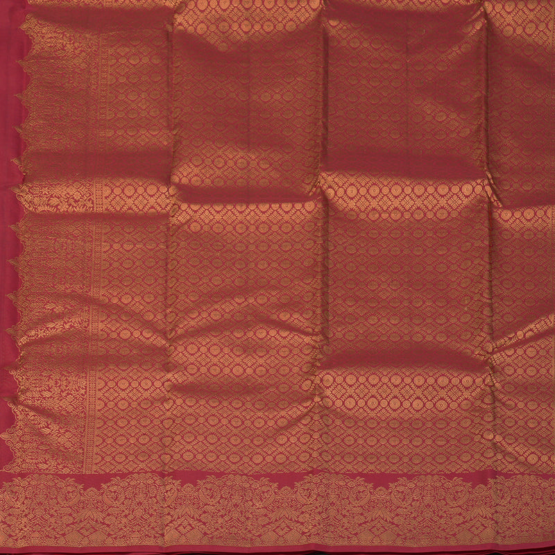 Hayagrivas Handloom Red Kanjivaram Silk Saree KBF163D1-3