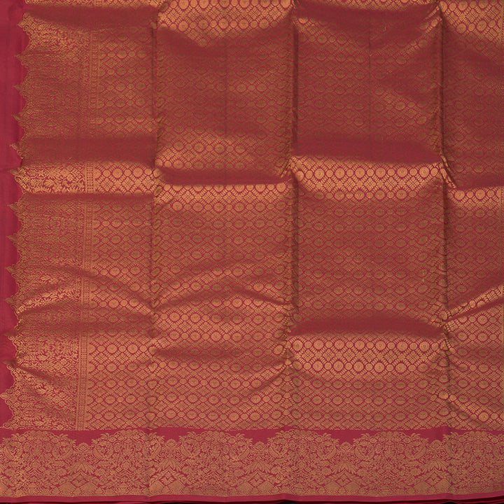 Hayagrivas Handloom Red Kanjivaram Silk Saree KBF163D1-3