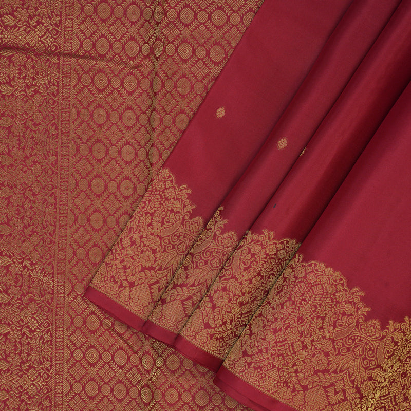 Hayagrivas Handloom Red Kanjivaram Silk Saree KBF163D1-3