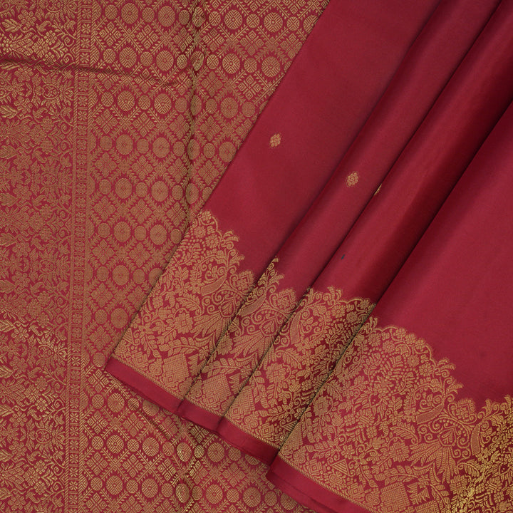 Hayagrivas Handloom Red Kanjivaram Silk Saree KBF163D1-3