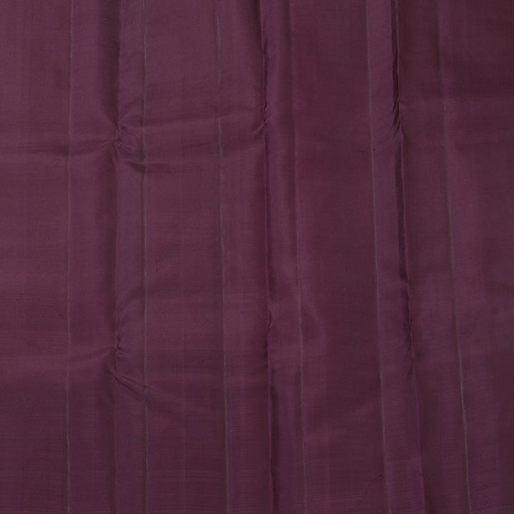 Hayagrivas Handloom Rust Orange Kanjivaram Silk Saree with Plum Purple Border KBF163D2-2
