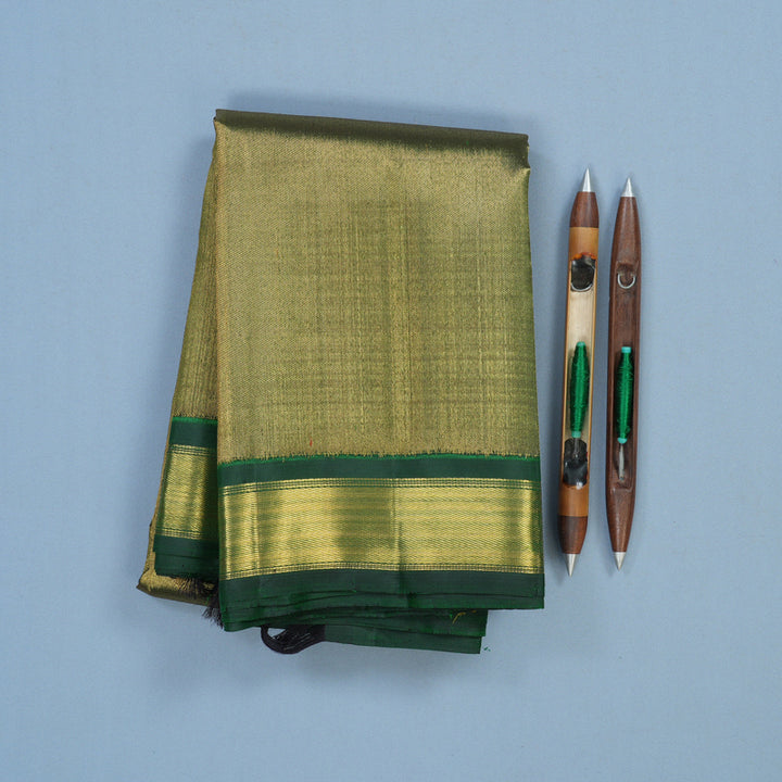 Hayagrivas Handloom Bottle Green Kanjivaram Silk Saree KBF16D1-1
