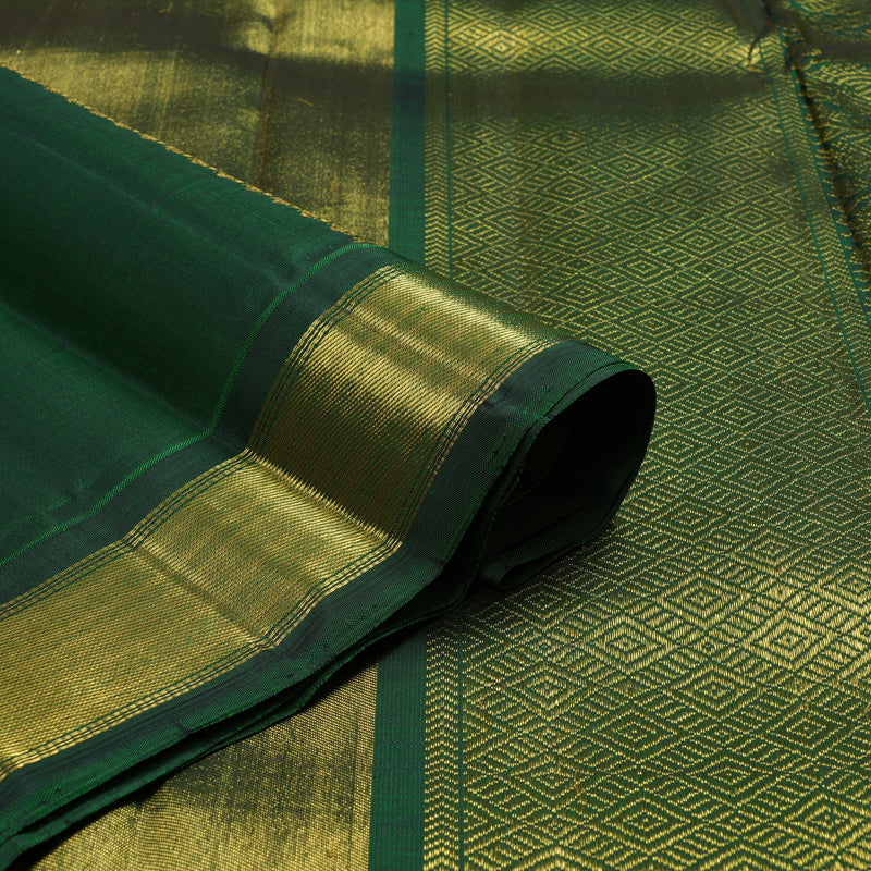 Hayagrivas Handloom Bottle Green Kanjivaram Silk Saree KBF16D1-1