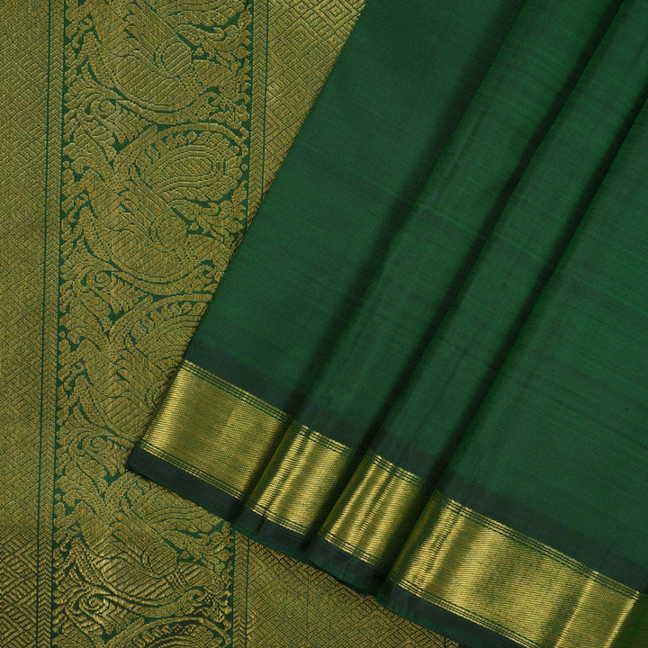 Hayagrivas Handloom Bottle Green Kanjivaram Silk Saree KBF16D1-1