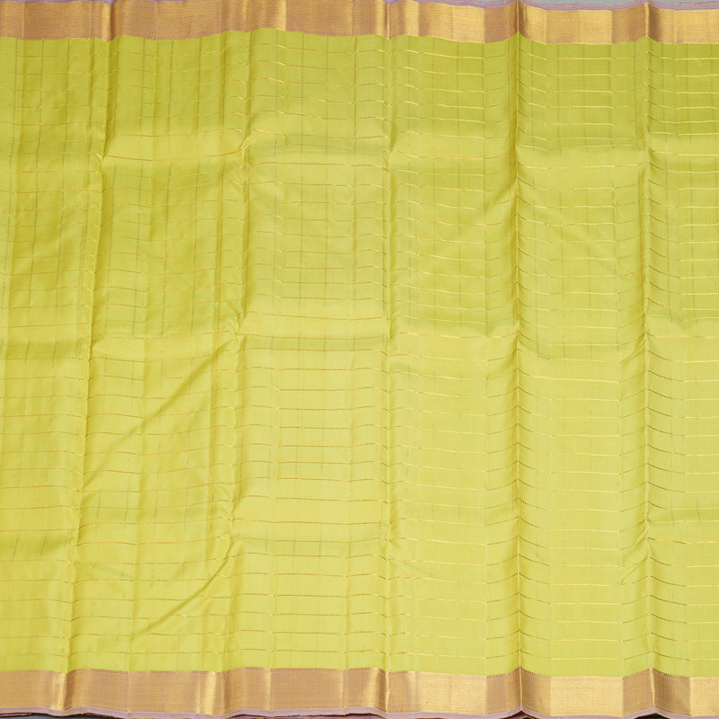 Hayagrivas Handloom Pista Green Kanjivaram Silk Saree with Lilac Border KBF176E4-1