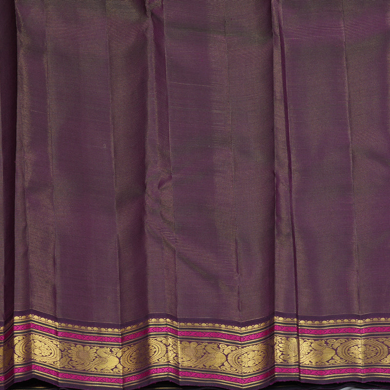 Hayagrivas Handloom Sea Green Kanjivaram Silk Saree with Purple Border KBF177E8-1