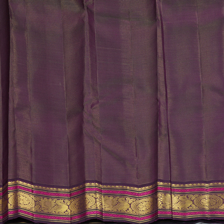 Hayagrivas Handloom Sea Green Kanjivaram Silk Saree with Purple Border KBF177E8-1