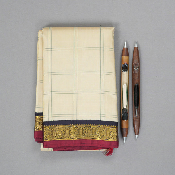 Hayagrivas Handloom Sandal Kanjivaram Silk Saree with Deep Snuff Border KBF178E1-1