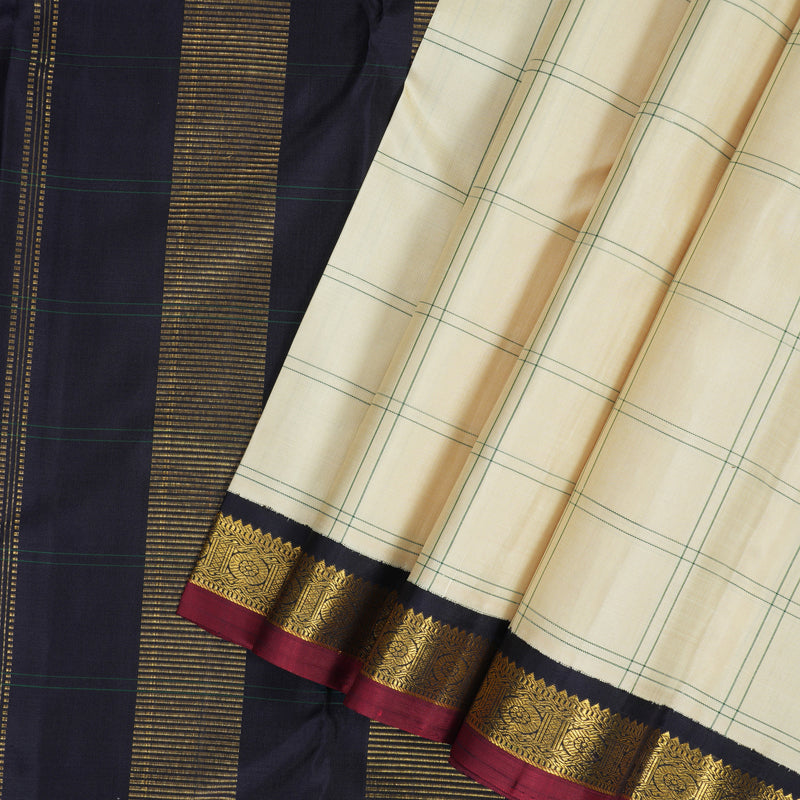 Hayagrivas Handloom Sandal Kanjivaram Silk Saree with Deep Snuff Border KBF178E1-1