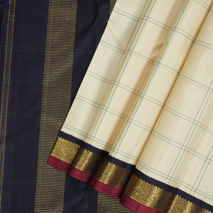 Hayagrivas Handloom Sandal Kanjivaram Silk Saree with Deep Snuff Border KBF178E1-1
