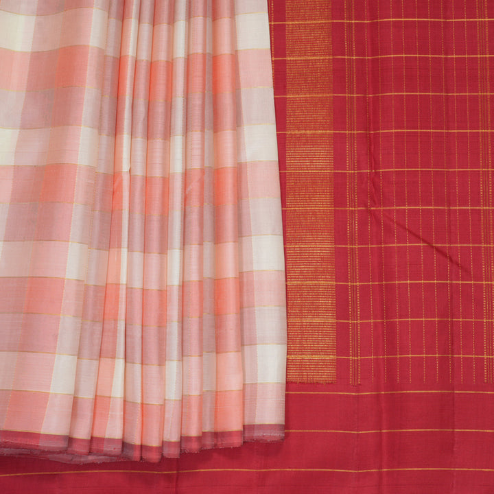 Hayagrivas Handloom Pastel Checks Kanjivaram Silk Saree KBF178E2-1