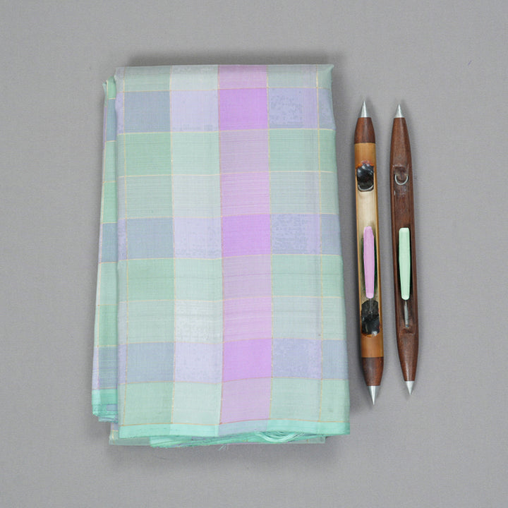 Hayagrivas Handloom Pastel Checks Kanjivaram Silk Saree KBF178E3-1