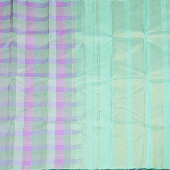 Hayagrivas Handloom Pastel Checks Kanjivaram Silk Saree KBF178E3-1