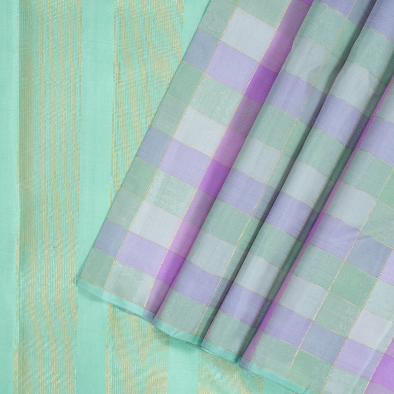Hayagrivas Handloom Pastel Checks Kanjivaram Silk Saree KBF178E3-1