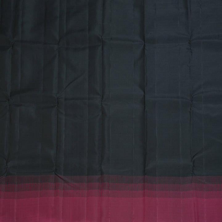 Hayagrivas Handloom Black Kanjivaram Silk Saree with Wine Border KBF178E4-1