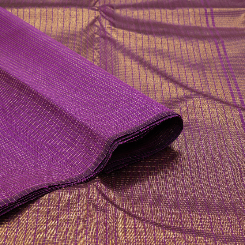 Hayagrivas Handloom Purple Kanjivaram Silk Saree with Green Border KBF178E6-1