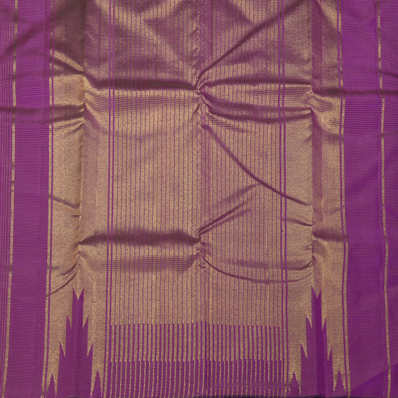 Hayagrivas Handloom Purple Kanjivaram Silk Saree with Green Border KBF178E6-1