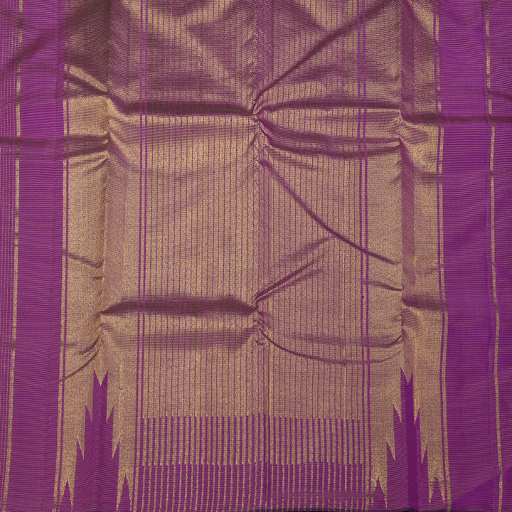 Hayagrivas Handloom Purple Kanjivaram Silk Saree with Green Border KBF178E6-1