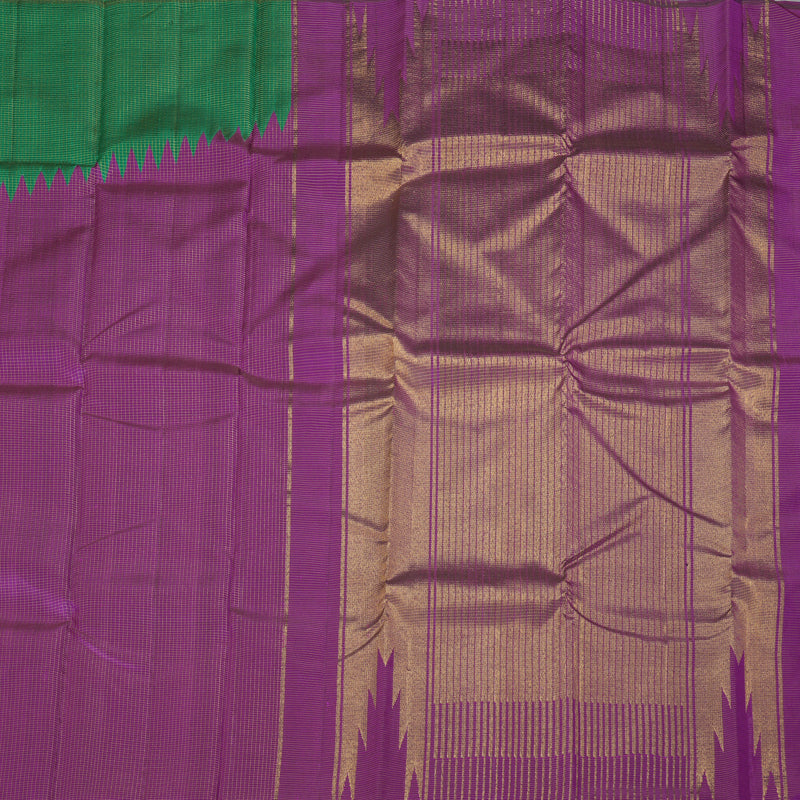 Hayagrivas Handloom Purple Kanjivaram Silk Saree with Green Border KBF178E6-1
