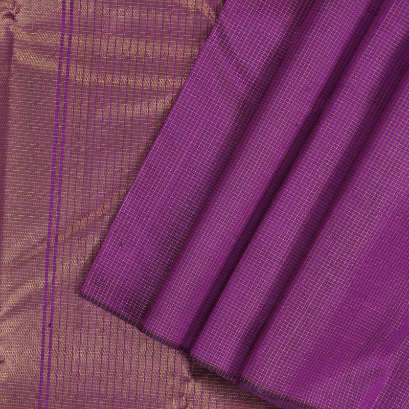 Hayagrivas Handloom Purple Kanjivaram Silk Saree with Green Border KBF178E6-1