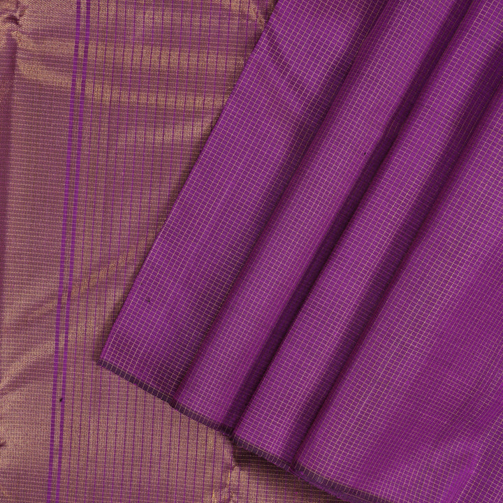 Hayagrivas Handloom Purple Kanjivaram Silk Saree with Green Border KBF178E6-1
