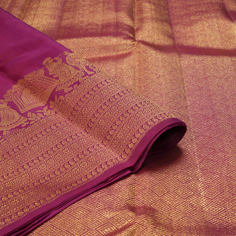 Hayagrivas Handloom Magenta Kanjivaram Silk Saree KBF178E9-1