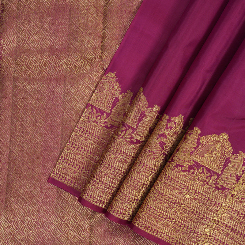 Hayagrivas Handloom Magenta Kanjivaram Silk Saree KBF178E9-1