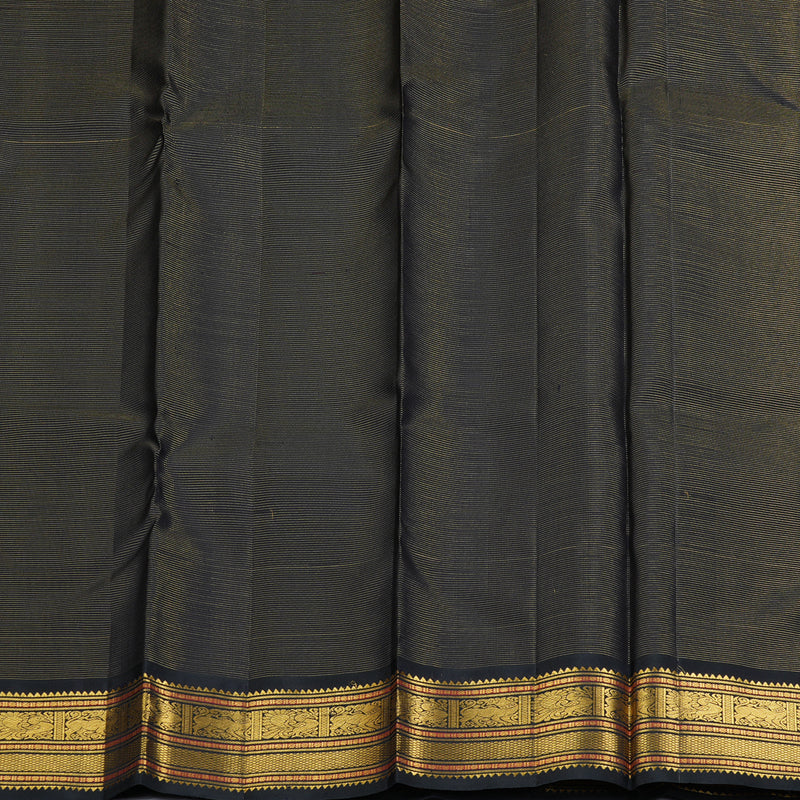 Hayagrivas Handloom Orangish-Red Kanjivaram Silk Saree with Kanchana Brown Border KBF179E3-4