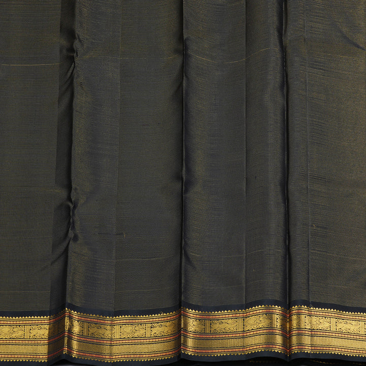 Hayagrivas Handloom Orangish-Red Kanjivaram Silk Saree with Kanchana Brown Border KBF179E3-4